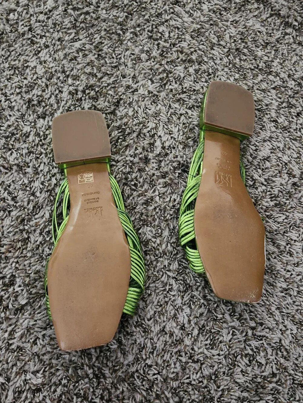 Lime Green Knotted Slide Sandals for Women
